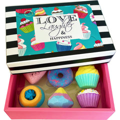 Mineral Me California bath bombs gift set cupcake design delivers colorful fizz for joyful baths