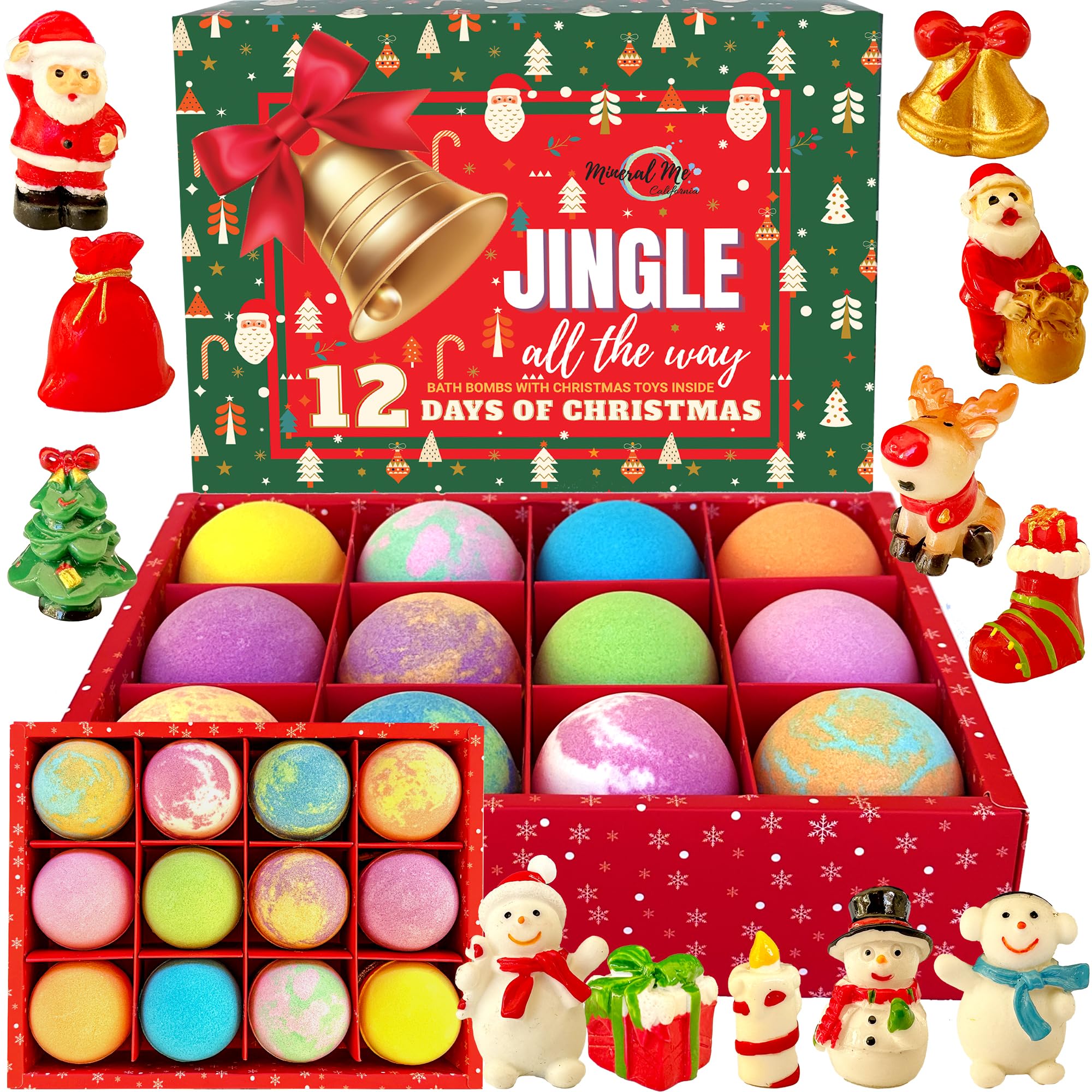 Mineral Me California Christmas bath bombs Advent calendar with surprise toy