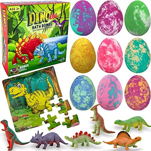 Mineral Me California dino egg bath bomb with surprise toy sparks bath-time excitement.