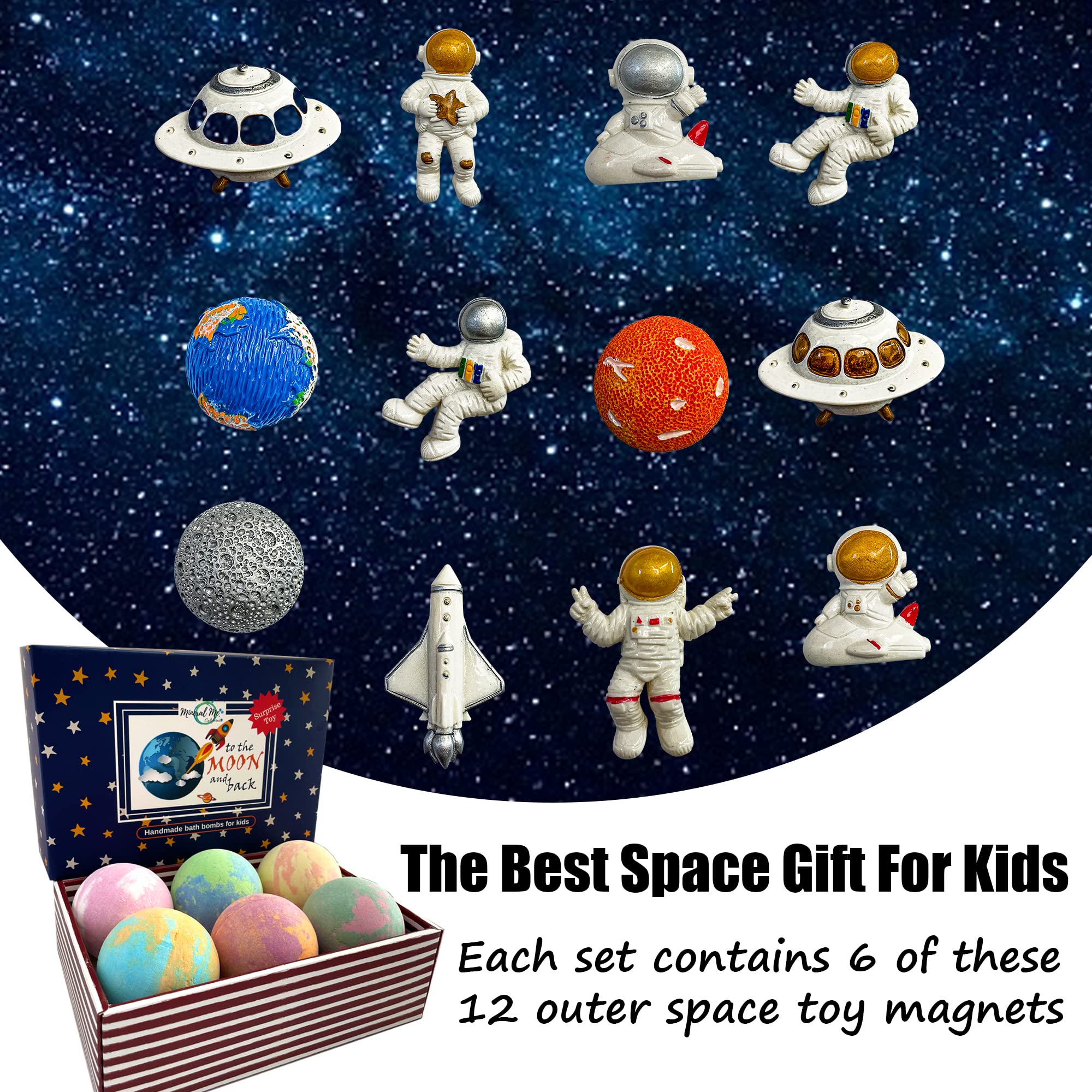 Mineral Me California Galaxy Bath Bombs toy inside promotes imaginative play after bath.