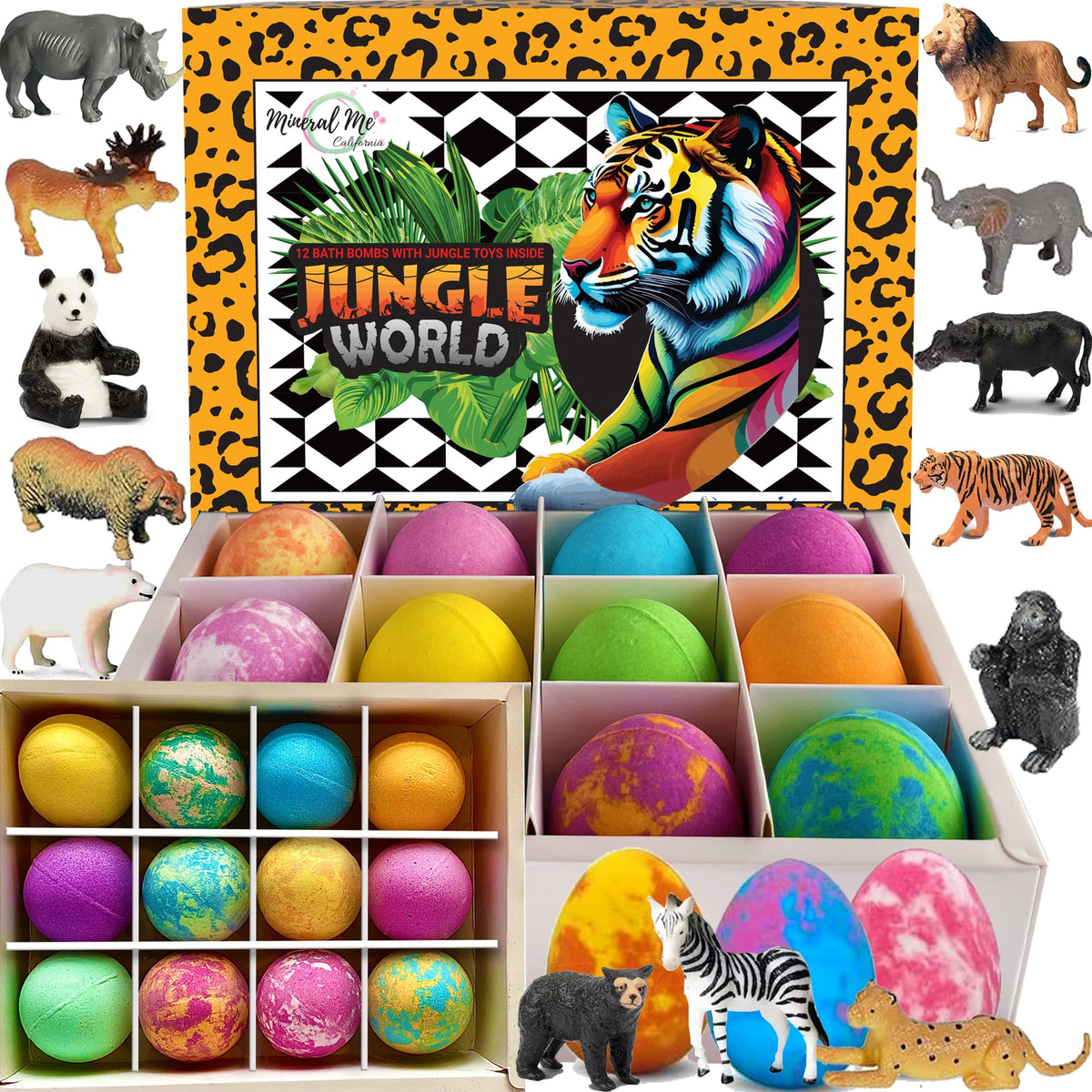 Mineral Me California kids bath bombs reveal surprise inside each egg for playful baths