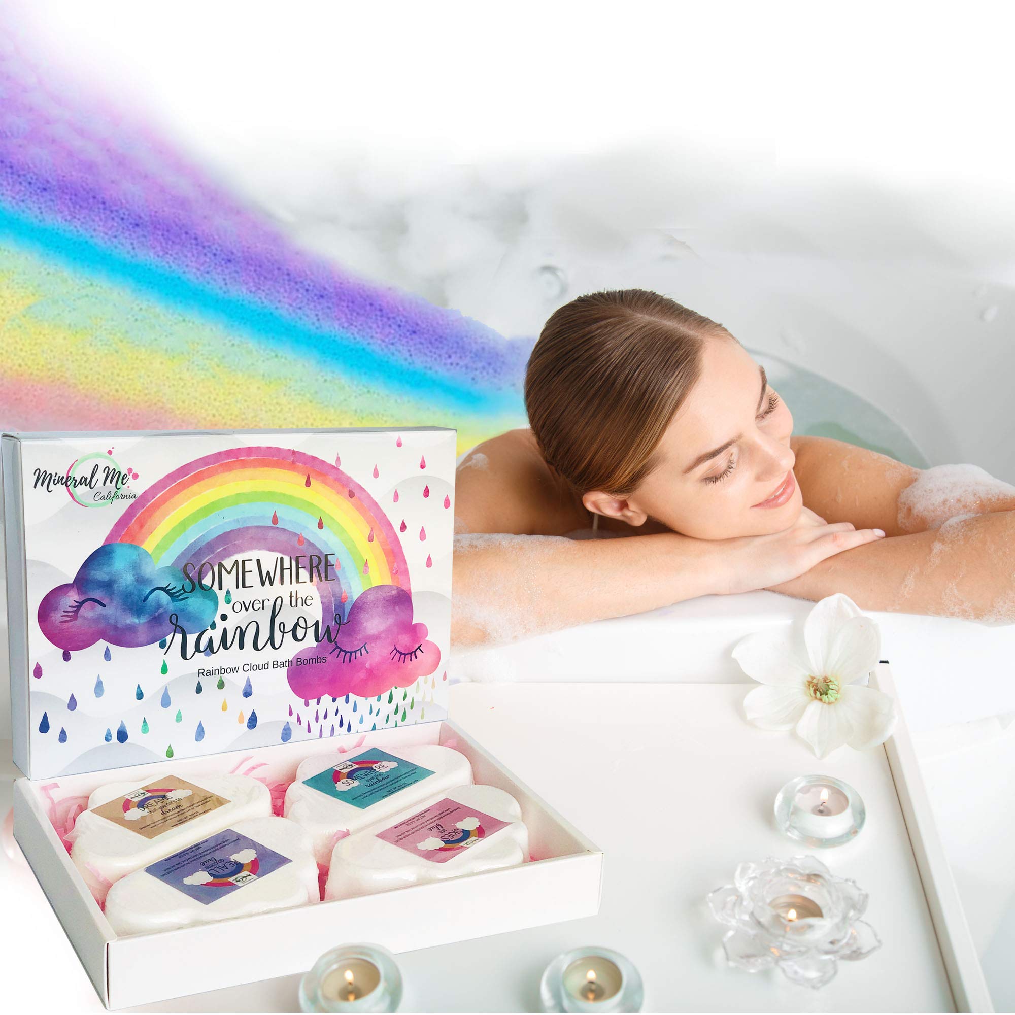 Mineral Me California natural-vegan bath bomb made with plant-based ingredients
