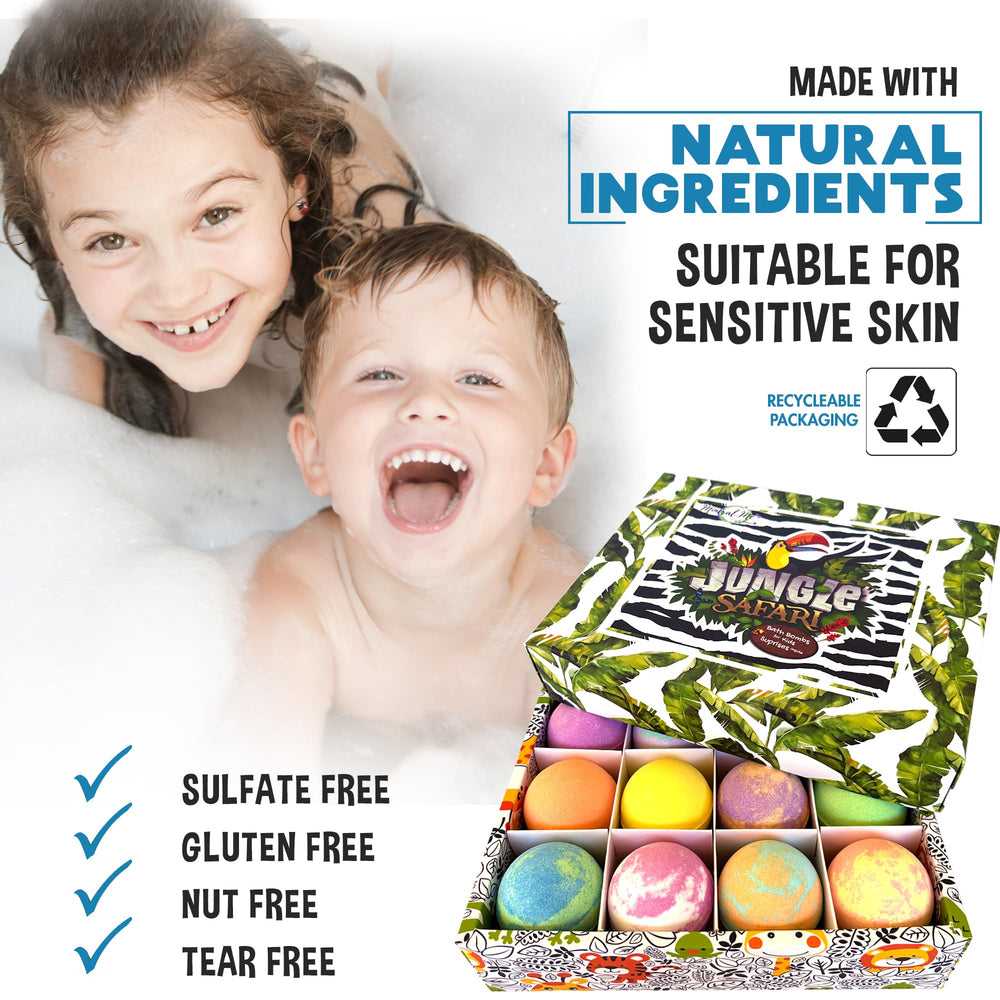 Mineral Me California shea butter formula nourishes skin during kids' baths.