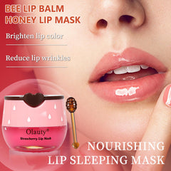 Miniling Bee Lip Balm Honey Pot closeup shows rich texture for daily lip care.