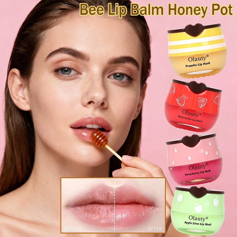 Miniling Bee Lip Balm Honey Pot jar closeup highlighting smooth, moisturizing texture