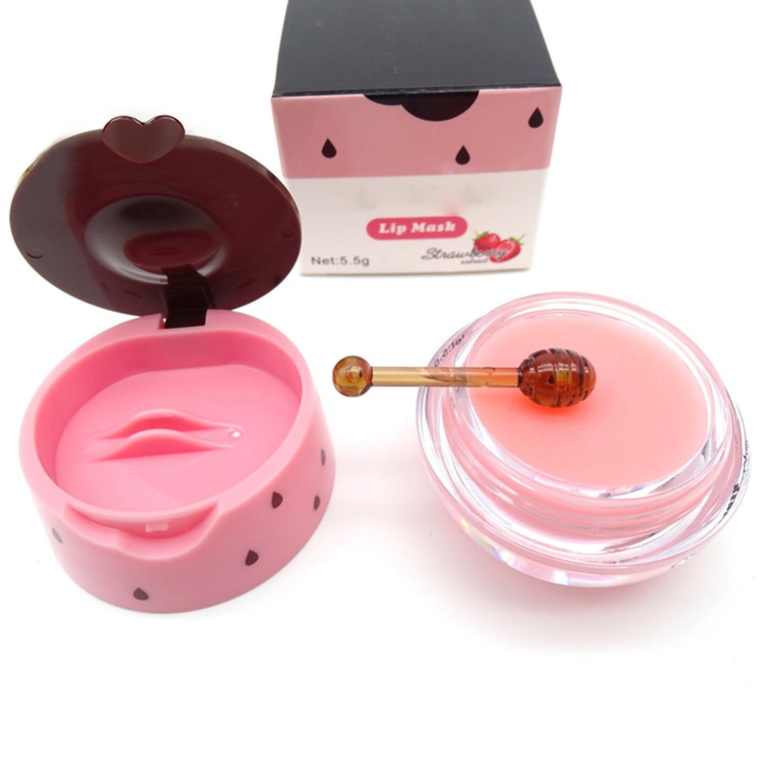 Miniling Close-up of Lip Mask Honey Pot emphasizes glossy, nourished lips look