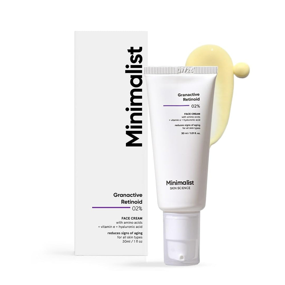 Minimalist 2% Retinoid Night Cream jar close-up for anti-aging routine