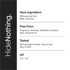 Minimalist Serum packaging front view highlights fragrance-free, clean beauty design.