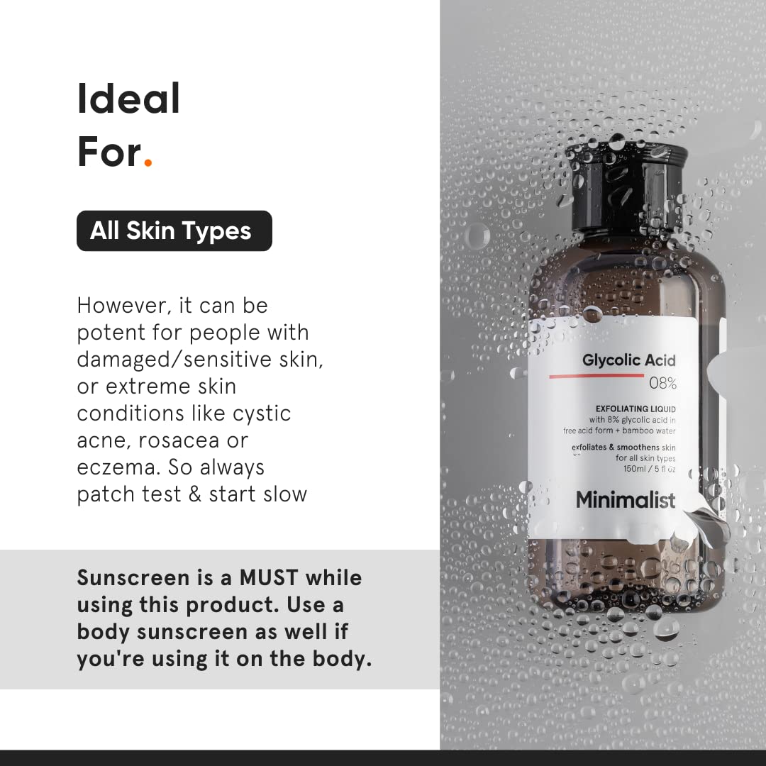 Minimalist toner applied to body for smoother skin.