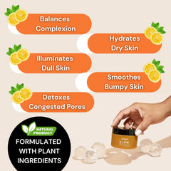 Minimo Skin Essentials unscented turmeric scrub ingredients pouch shows natural ingredients
