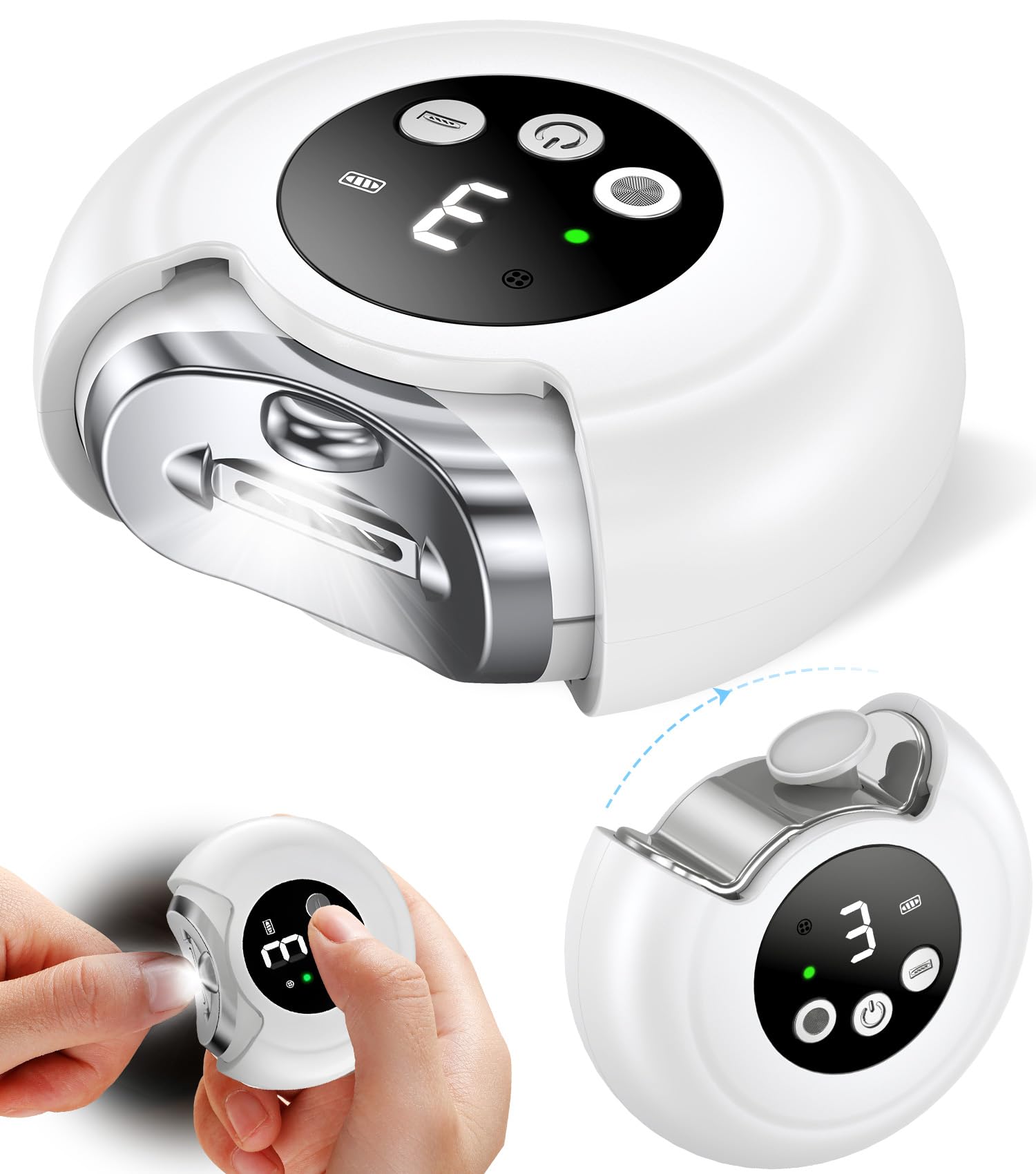 MINISO 3-in-1 electric nail clipper ready for quick trims and polish