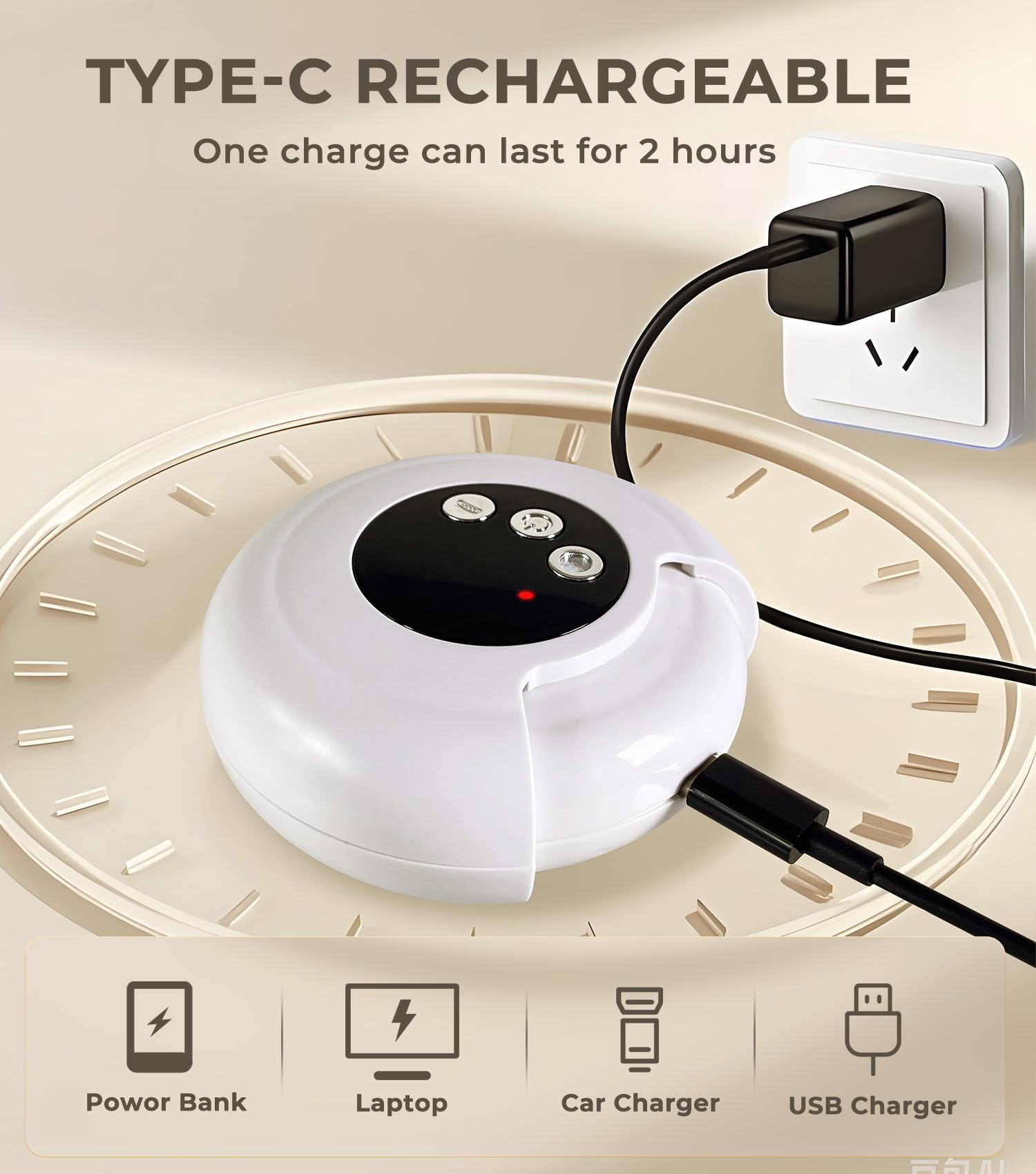 MINISO USB-C charging for convenient recharge during travel