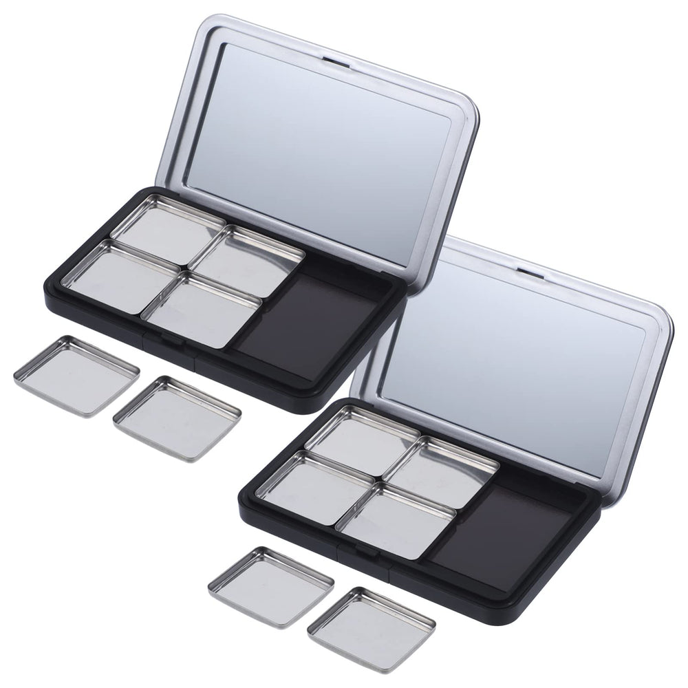 Minkissy empty eyeshadow palette with mirror closed for portable organization.