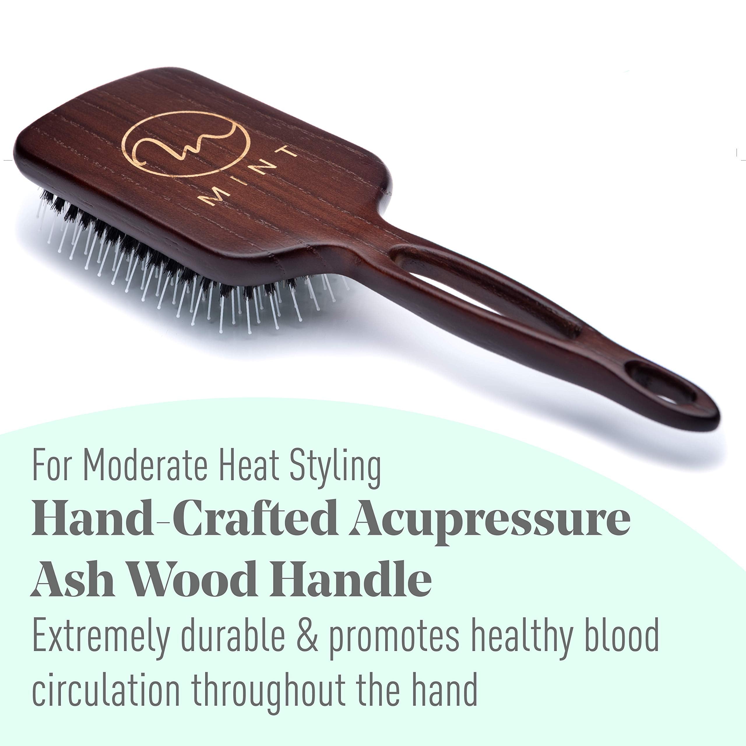 MINT ash wood handle showcases handcrafted durability and ergonomic grip.