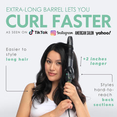 Mint extra-long barrel with EasyGlide clamp enables smooth curling.