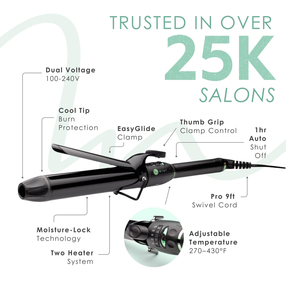Mint temperature range 270-430°F supports versatile styling.
