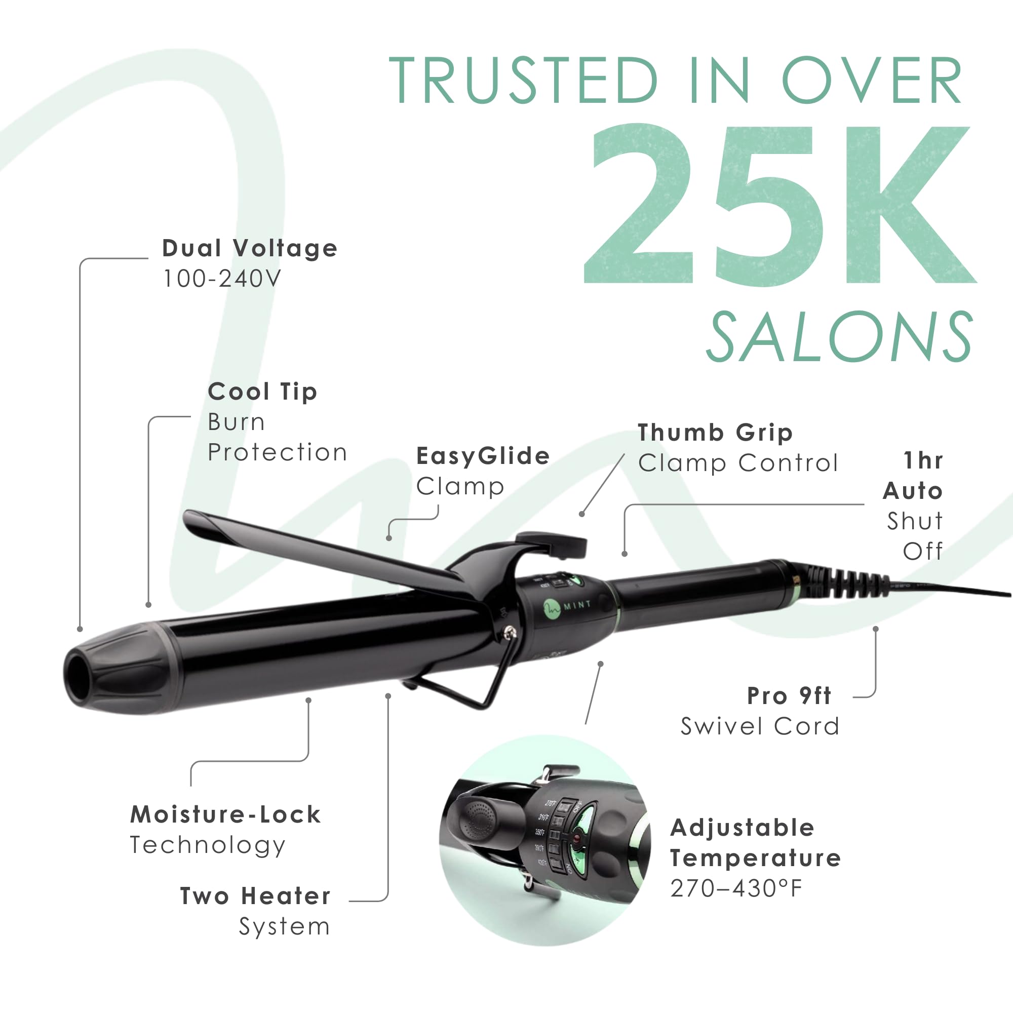 MINT Pro long barrel reduces overlap for efficient styling.