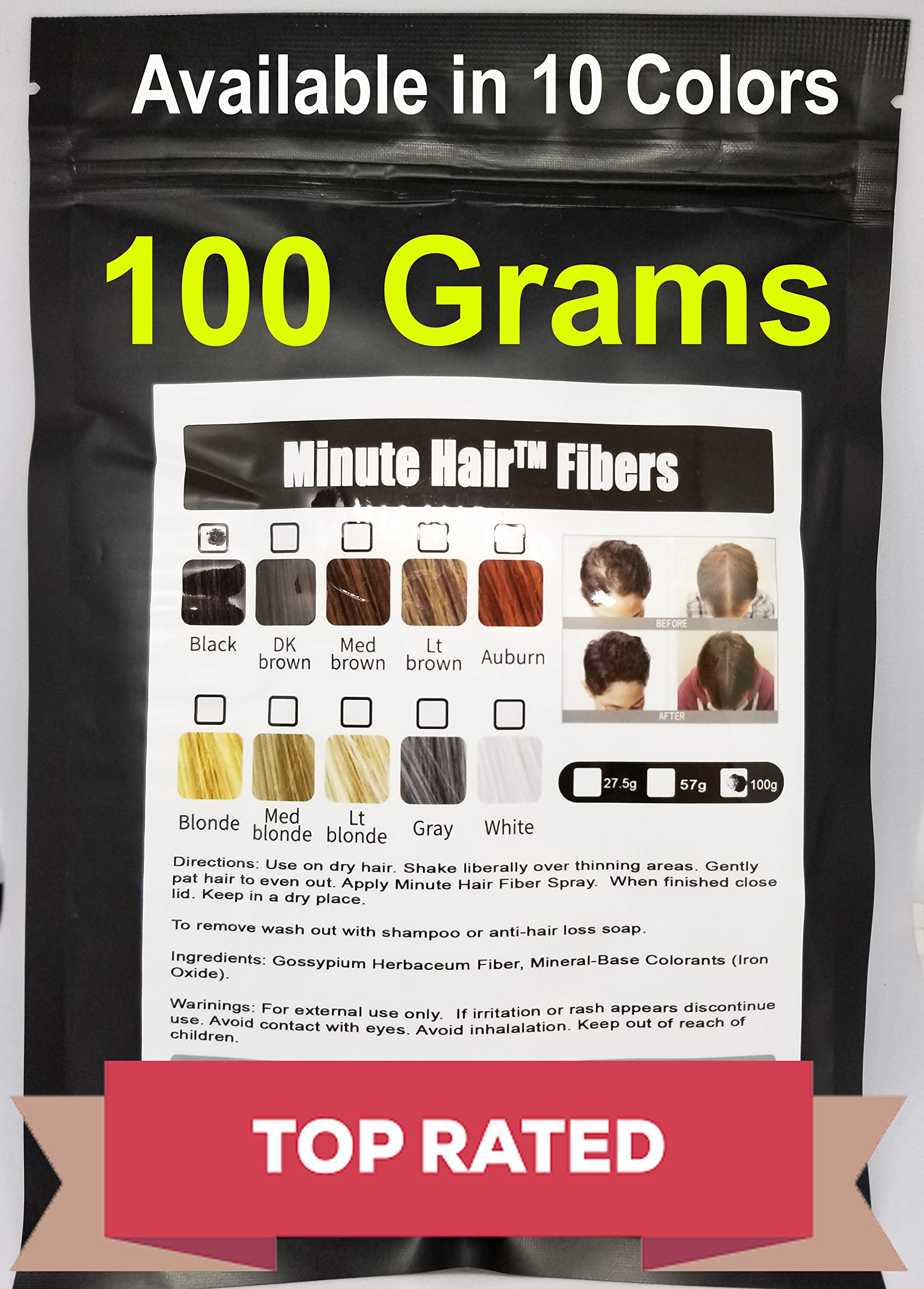 Minute Hair Hair Building Fibers Refill 100g – Temporary Concealer for ...