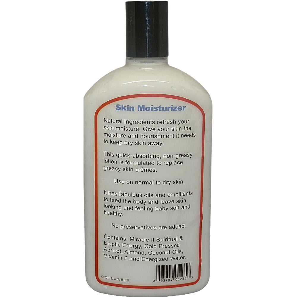 Miracle II 22 oz moisturizer being applied to skin for softening and detox-friendly care.