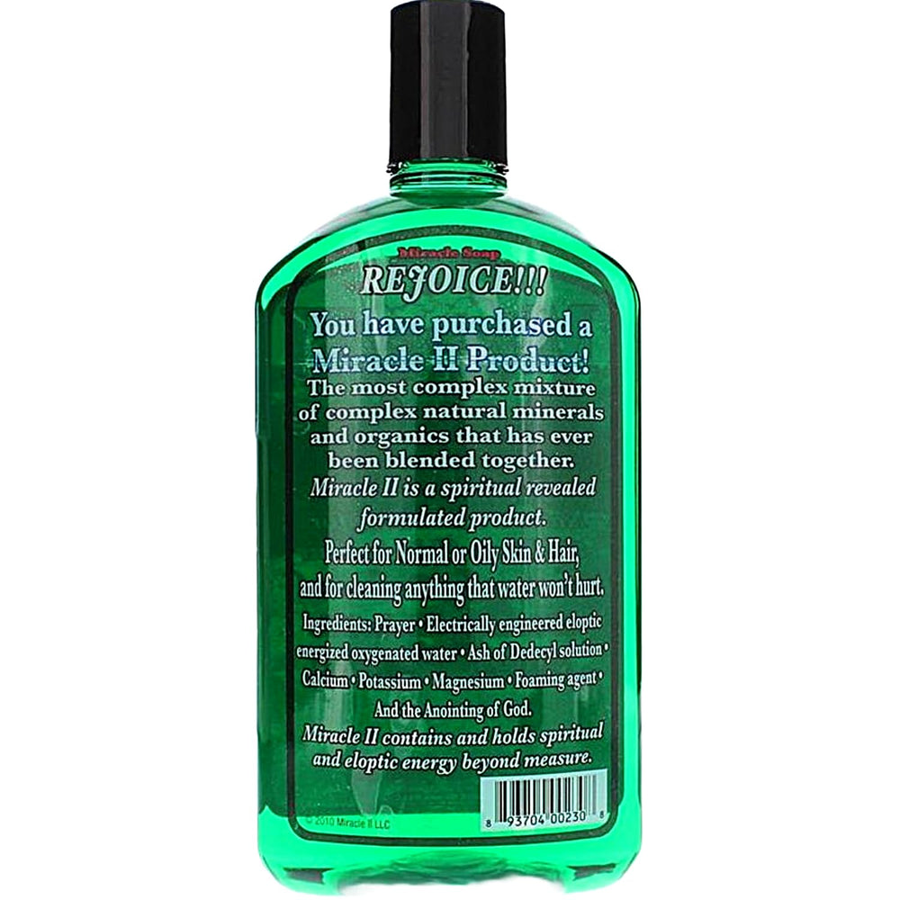 Miracle II Regular Soap-lather image highlighting rich foam for easy skin and hair cleansing.