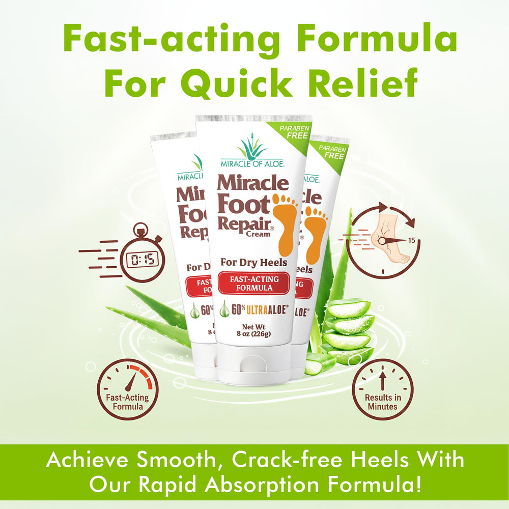 Miracle of Aloe 3-pack box front highlighting value for regular foot care