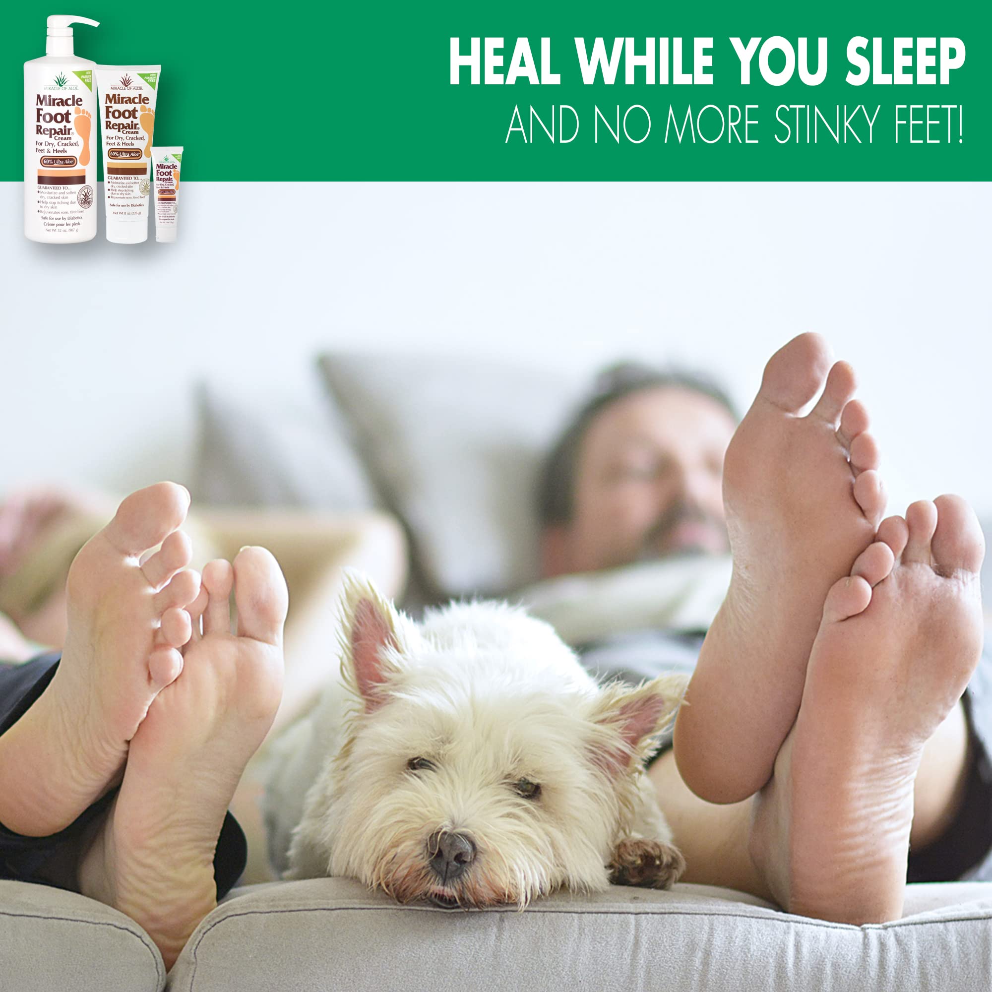 Miracle of Aloe Diabetic-Safe label on foot cream supports thoughtful foot care.