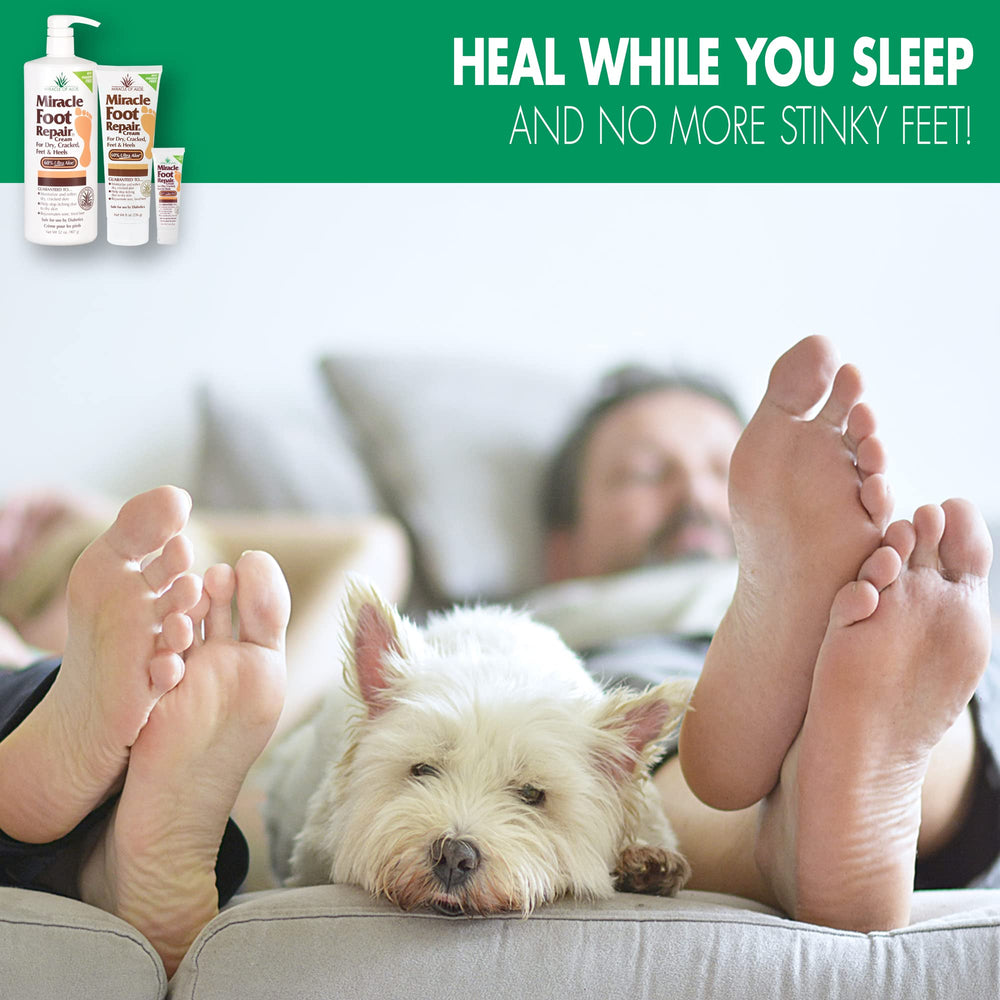 Miracle of Aloe Diabetic-Safe label on foot cream supports thoughtful foot care.