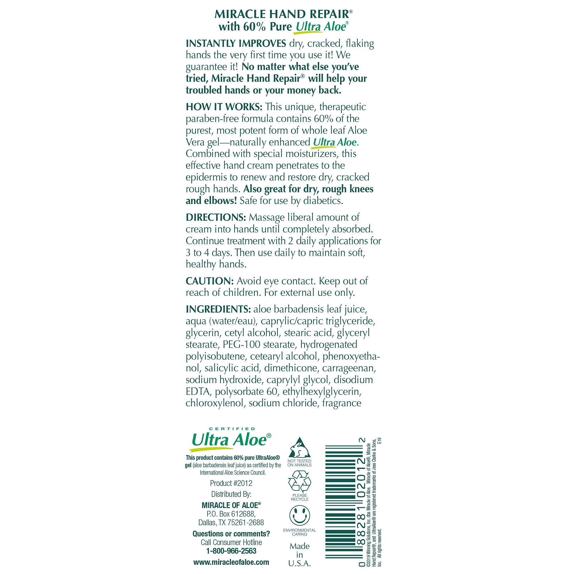 Miracle of Aloe travel-size bottle for on-the-go moisturization.