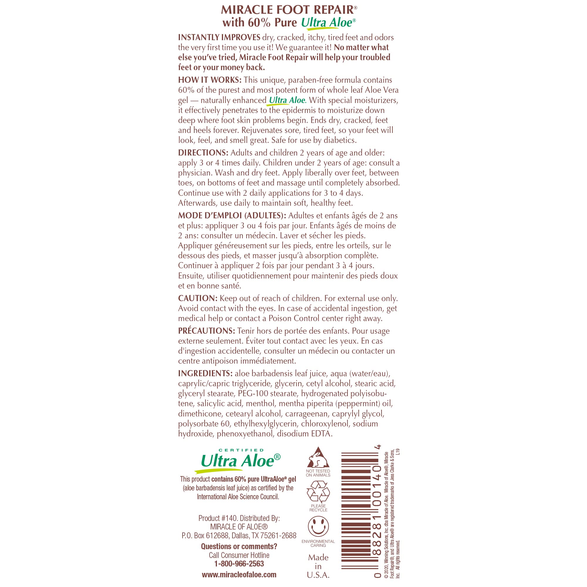 Miracle of Aloe fast absorption application demonstrates rapid hydration for dry areas.
