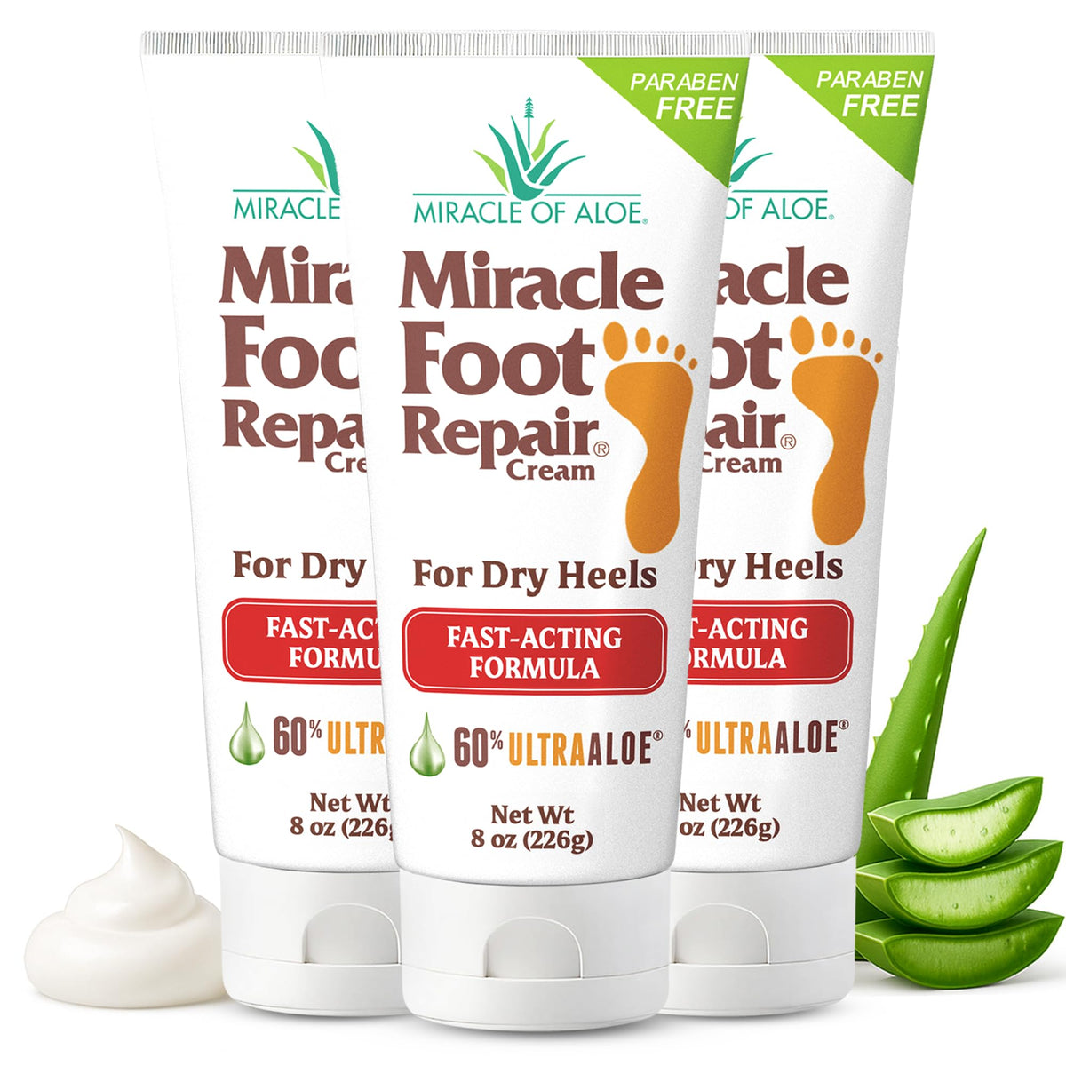 Miracle of Aloe foot repair cream jar close-up showing rich texture for everyday foot care