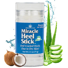 Miracle of Aloe Heel Stick on cracked heel being applied for intense moisture.