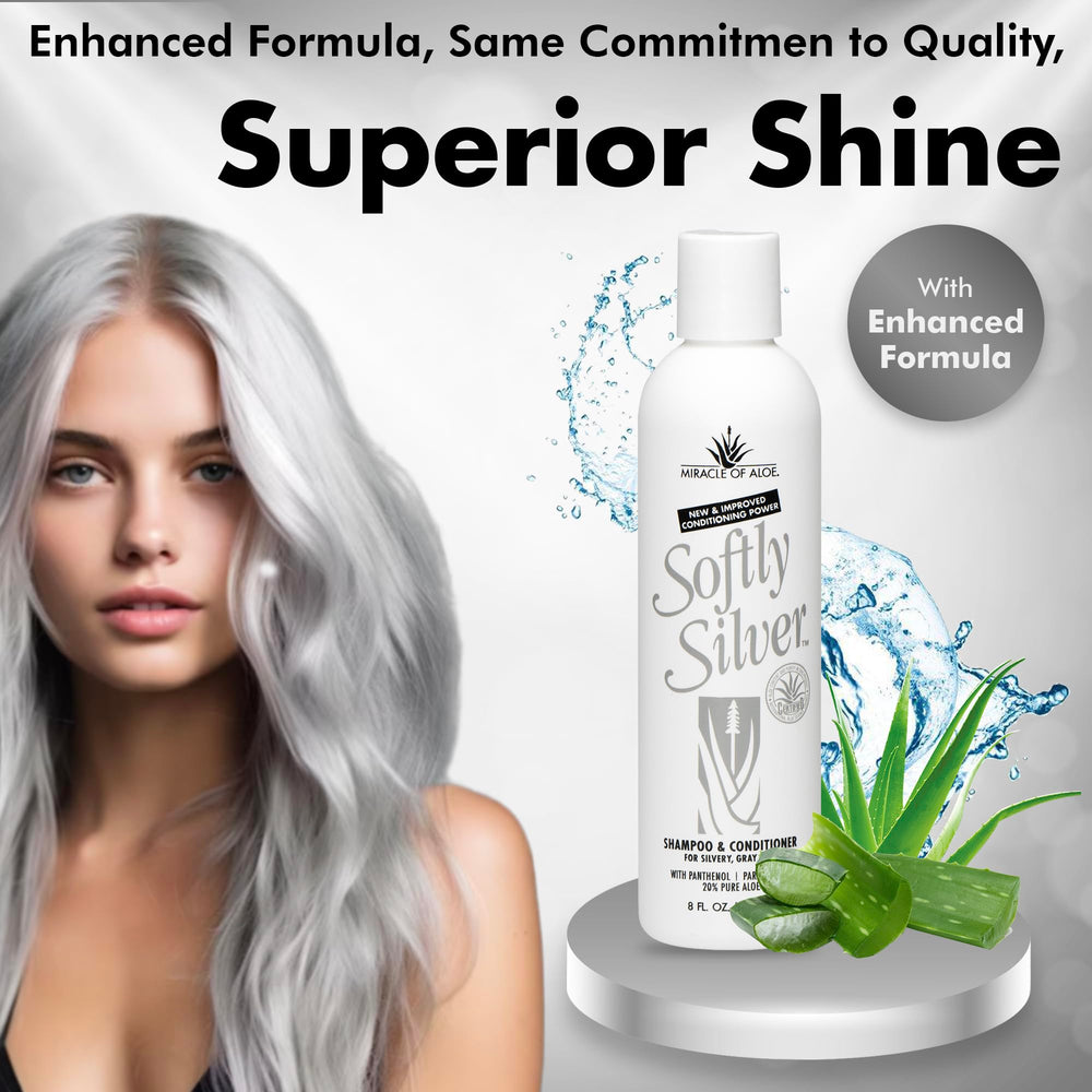 Miracle of Aloe Softly Silver shampoo brightens silver tones, reducing brassiness