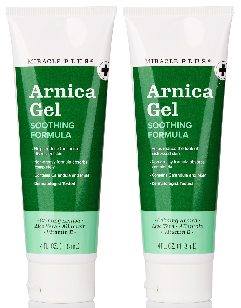 Miracle Plus Arnica Bruises Gel bottle for quick bruise comfort after minor injuries.
