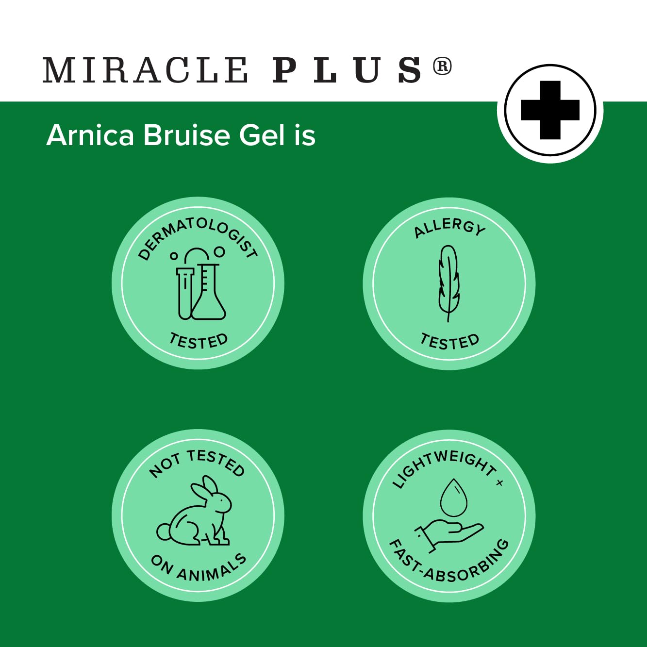 Miracle Plus Bruises Area Application demonstrates easy skin coverage and quick-use feel.