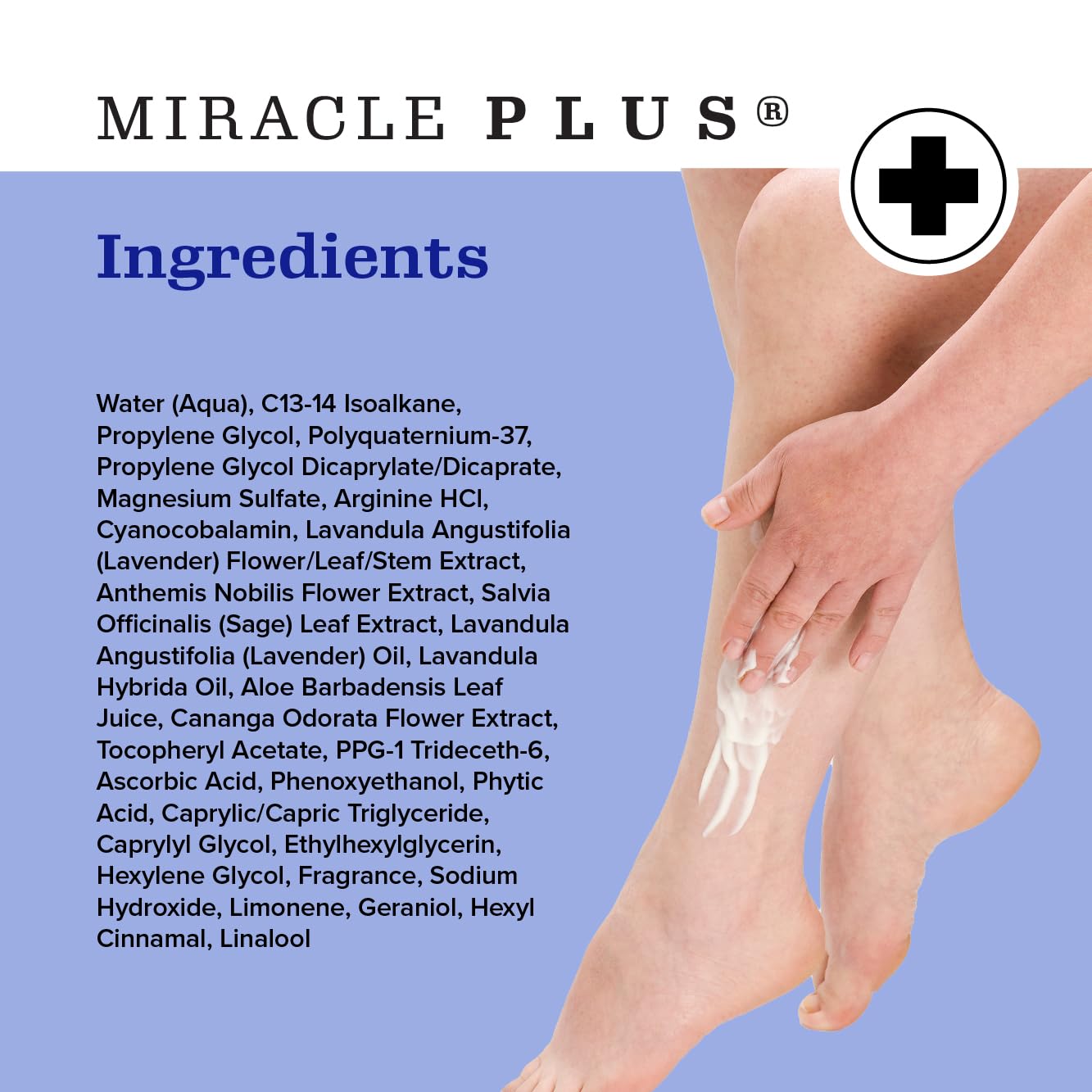 Miracle Plus magnesium cream nourishes dry skin and smooths texture