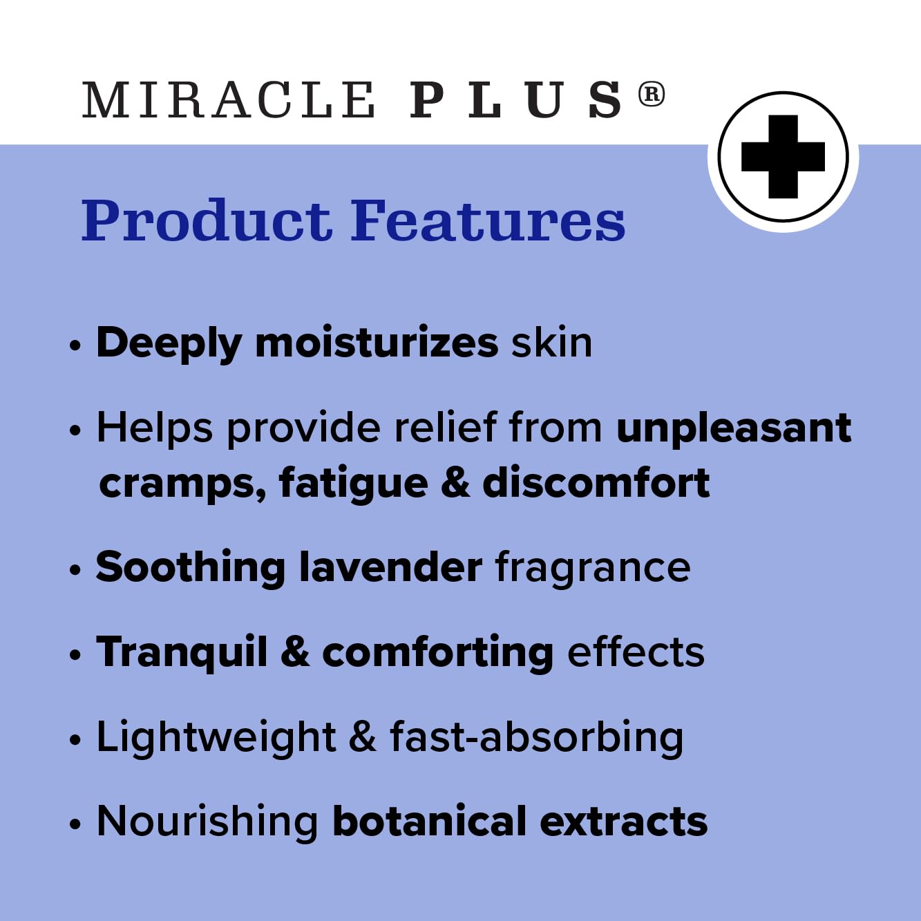 Miracle Plus lavender-scented magnesium cream for relaxing leg comfort