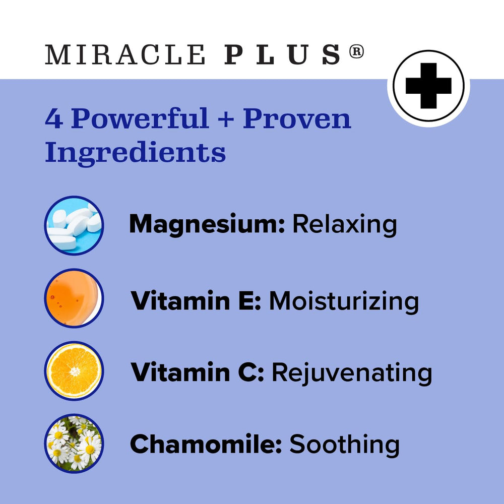 Miracle Plus Magnesium Cream lavender swirl - soothing scent for evening relaxation and calm sensations.