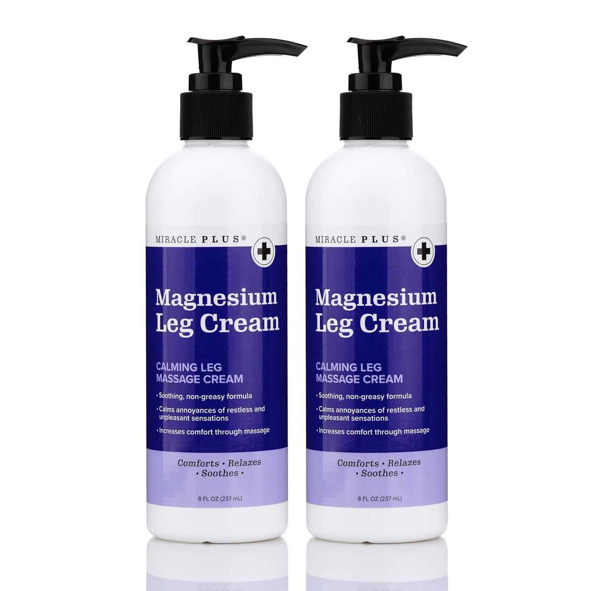 Miracle Plus Magnesium Cream leg relief tube targets tired legs with soothing relief