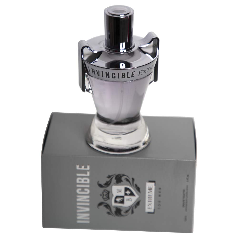 Mirage Invincible Extreme spray bottle, showing an even mist for lasting fragrance.