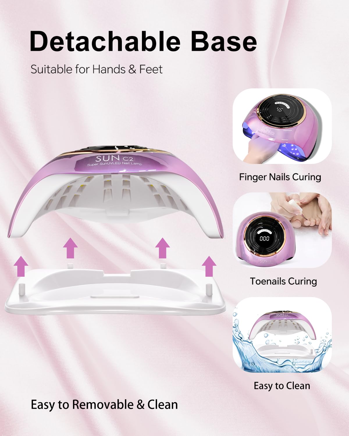 MIRAGE LAYON nail lamp large base for toenail drying versatility