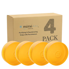 Mirai Persimmon Soap Bar 4-pack on display for long-lasting freshness.