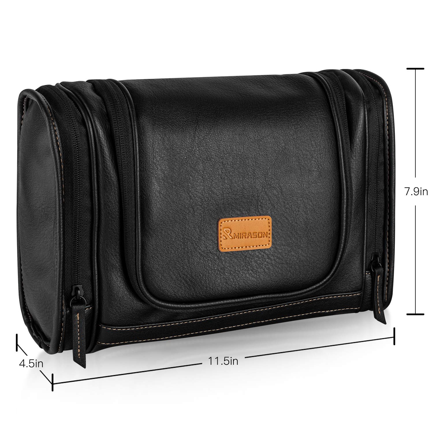 MIRASON hanging toiletry bag on a door hook for easy access.