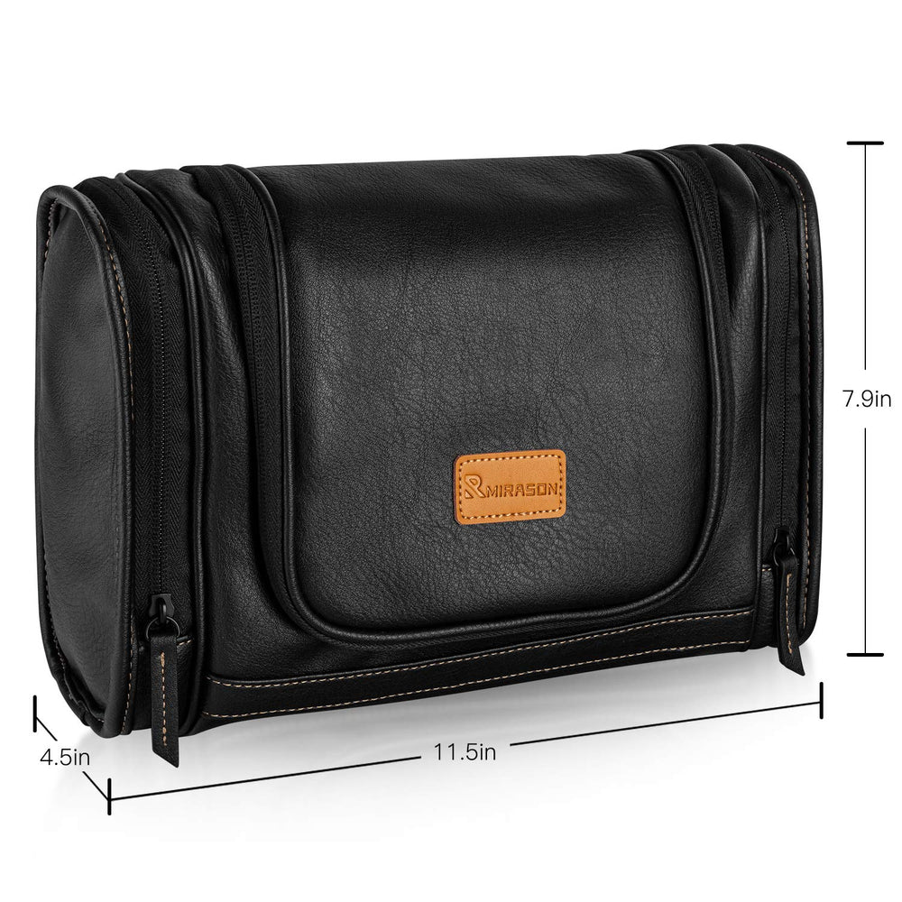 MIRASON hanging toiletry bag on a door hook for easy access.