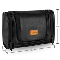 MIRASON hanging toiletry bag on a door hook for easy access.