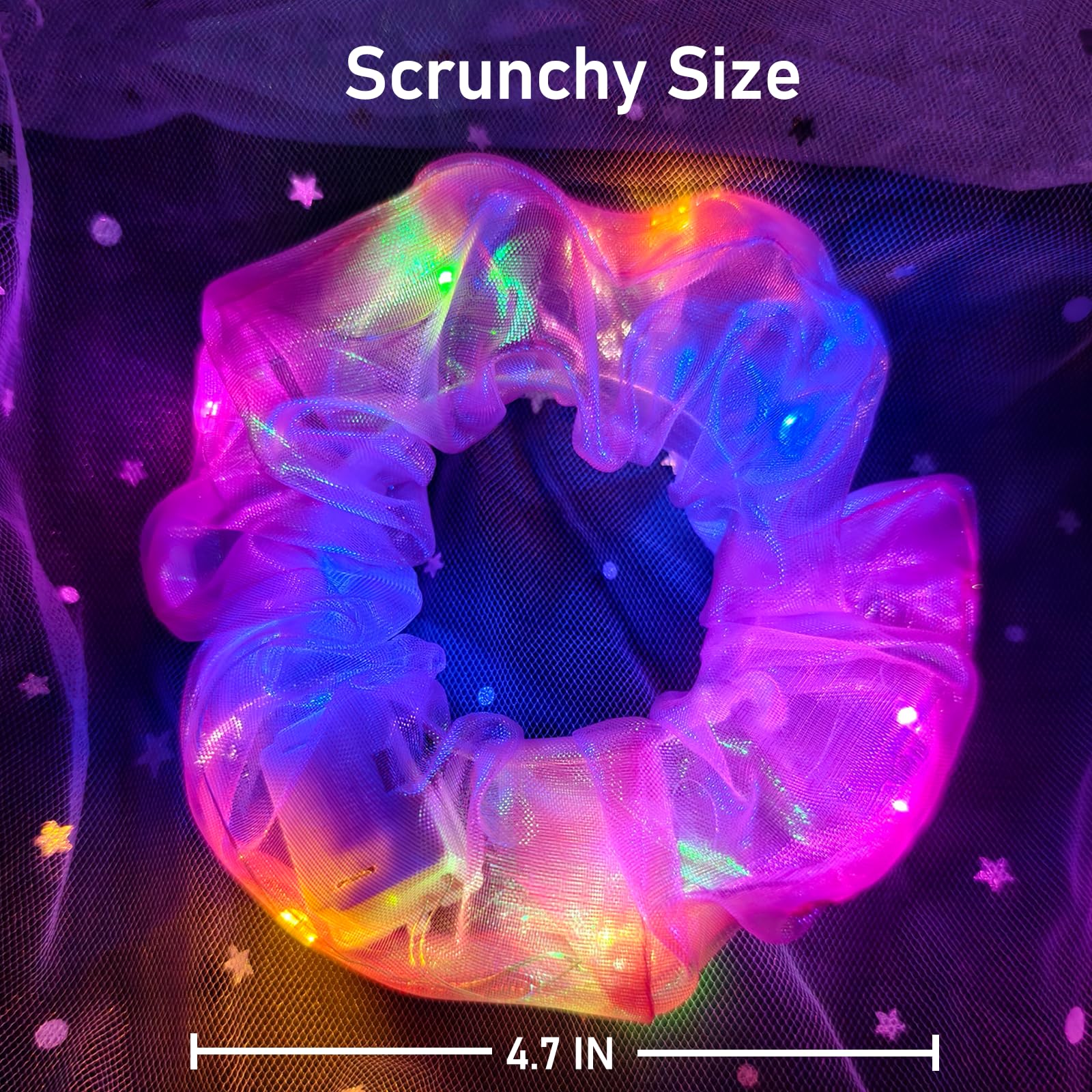 Mirawish glow scrunchies fast flash mode for high-energy moments.