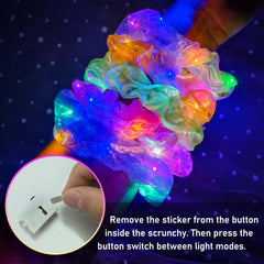 Mirawish glow scrunchies slow flash mode adds subtle festival lighting.