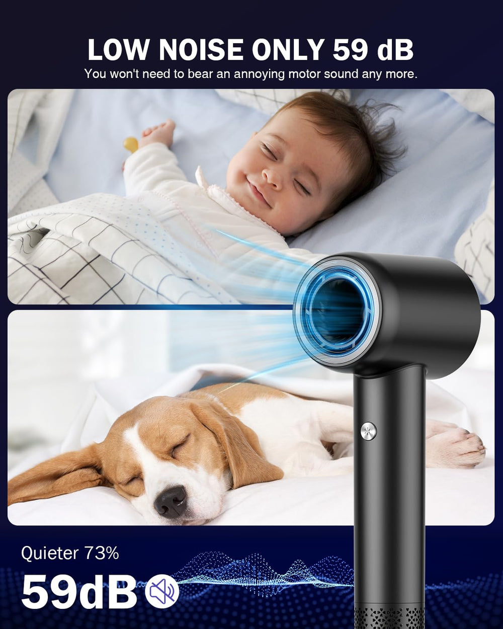 MiroPure hair dryer travel-ready design suits home and on-the-go styling.