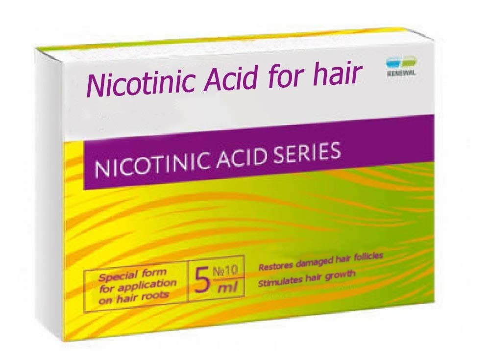 MIROLLA Nicotinic acid for hair bottle pour supports easy scalp application and microcirculation.