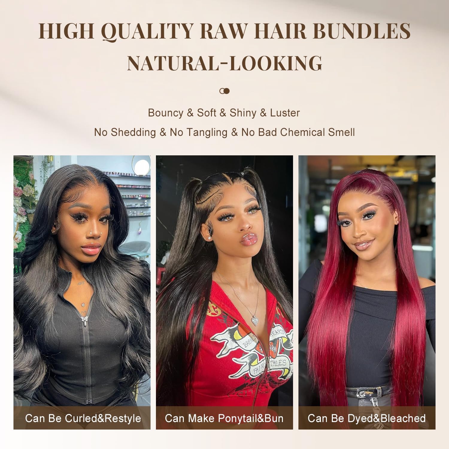 MIRONICA straight bundles natural black color blends with many hair shades