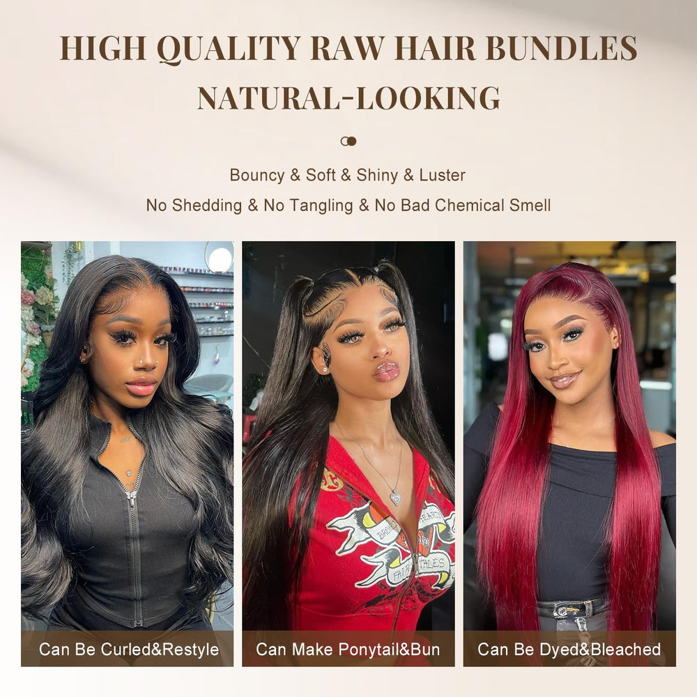 MIRONICA straight bundles natural black color blends with many hair shades